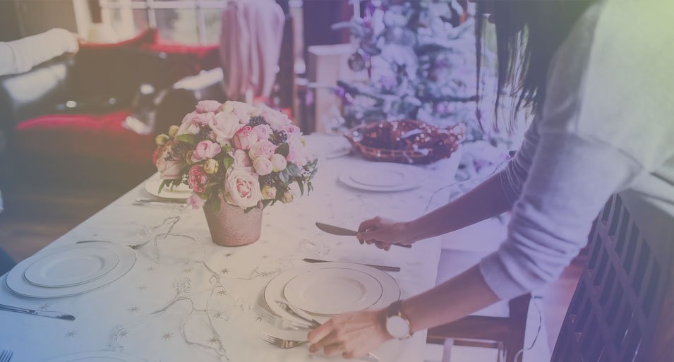 mujer embarazada comida de navidad